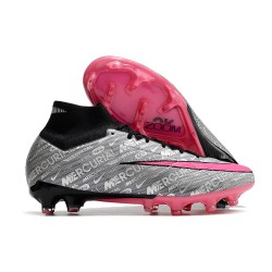 Fotbollsskor Nike Zoom Mercurial Superfly 9 Elite FG Silver Rosa Svart