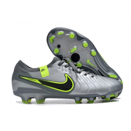 Nike Tiempo Legend X Elite Fotbollssko för gräs Grå Svart Grön