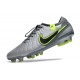 Nike Tiempo Legend X Elite Fotbollssko för gräs Grå Svart Grön
