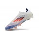 adidas F50 Elite Laceless FG Fotboll Skor Vit Blå Röd