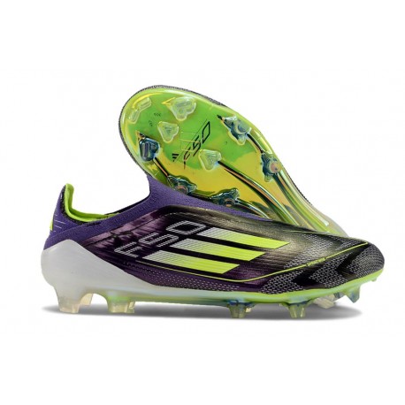 adidas F50 Elite Laceless FG Fotboll Skor Lila Gul