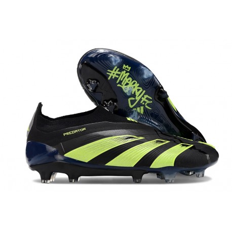adidas Predator Elite Snörlösa FG Svart Grön