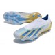 adidas X Crazyfast Snörlösa Elite FG Vit Blå Guld