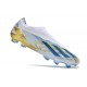 adidas X Crazyfast Snörlösa Elite FG Vit Blå Guld