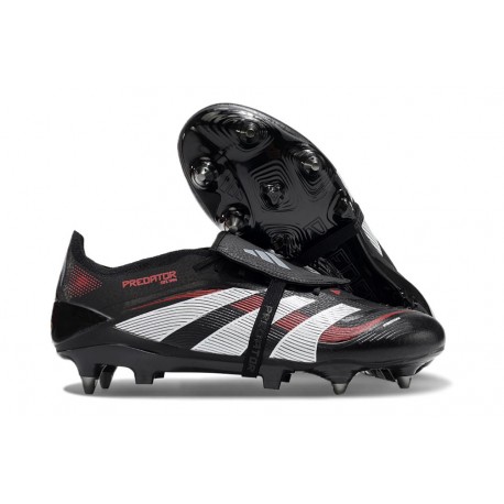 Skor Adidas Predator Elite Tongue FG Svart Grå Röd 