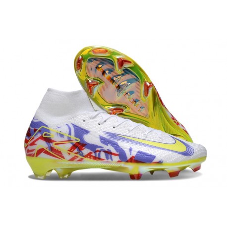 Fotbollsskor Nike Mercurial Superfly 10 Elite FG Vit Gul Lila