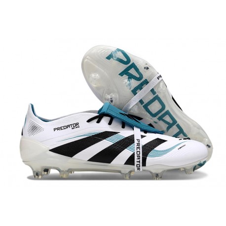 Skor Adidas Predator Elite Tongue FG Vit Svart Cyan