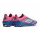 adidas F50 Elite Laceless FG Fotboll Skor Blå Vit Rosa