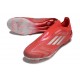 adidas F50 Elite Laceless FG Fotboll Skor Röd Silver