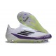 adidas F50 Elite Laceless FG Fotboll Skor X Messi Vit Svart Lila
