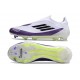 adidas F50 Elite Laceless FG Fotboll Skor X Messi Vit Svart Lila