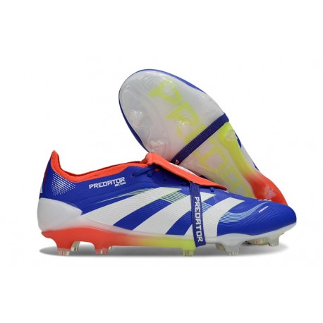Skor Adidas Predator Elite Tongue FG Blå Vit Röd 