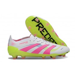 adidas Predator 25 Elite FG Vit Rosa Gul