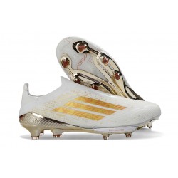 Fotbollsskor för Herrar adidas F50+ Elite Snörlösa FG Vit Gold