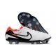 Nike Tiempo Legend X Elite Fotbollssko för gräs Vit Röd Svart
