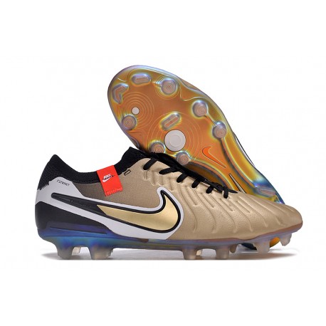 Nike Tiempo Legend X Elite Fotbollssko för gräs Future Heritage Guld Svart